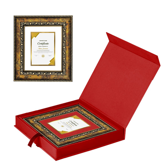 Diviniti Customized Certificate on 24K Gold Plated Frame| DG Frame 113 Size 1 with 24K Gold Plated Foil| Personalized Certificate For Academic Success (16.5*17.5CM)