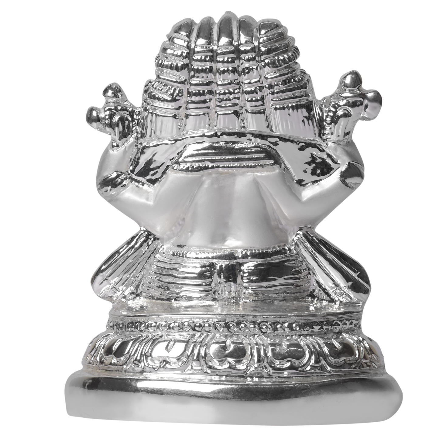 Diviniti Panchmukhi Ganesha Idol for Home Decor| 999 Silver Plated Sculpture of Ganesha Figurine| Idol for Home, Office, Temple and Table Decoration| Religious Idol For Pooja, Gift (7 X 5 X 8.4)CM