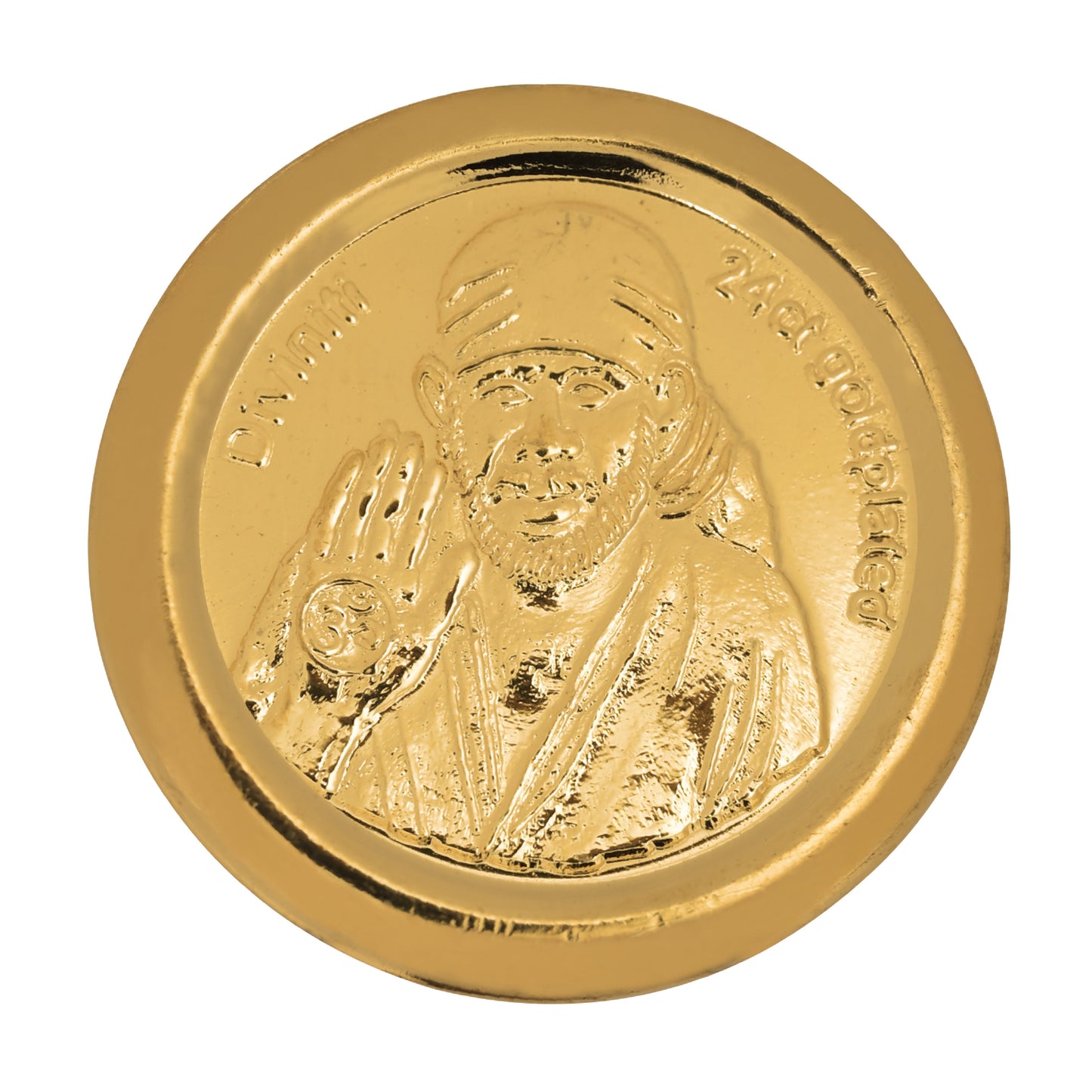 Diviniti Luxurious Gold Coin| Sai & Om 24K Gold Coin | 18mm