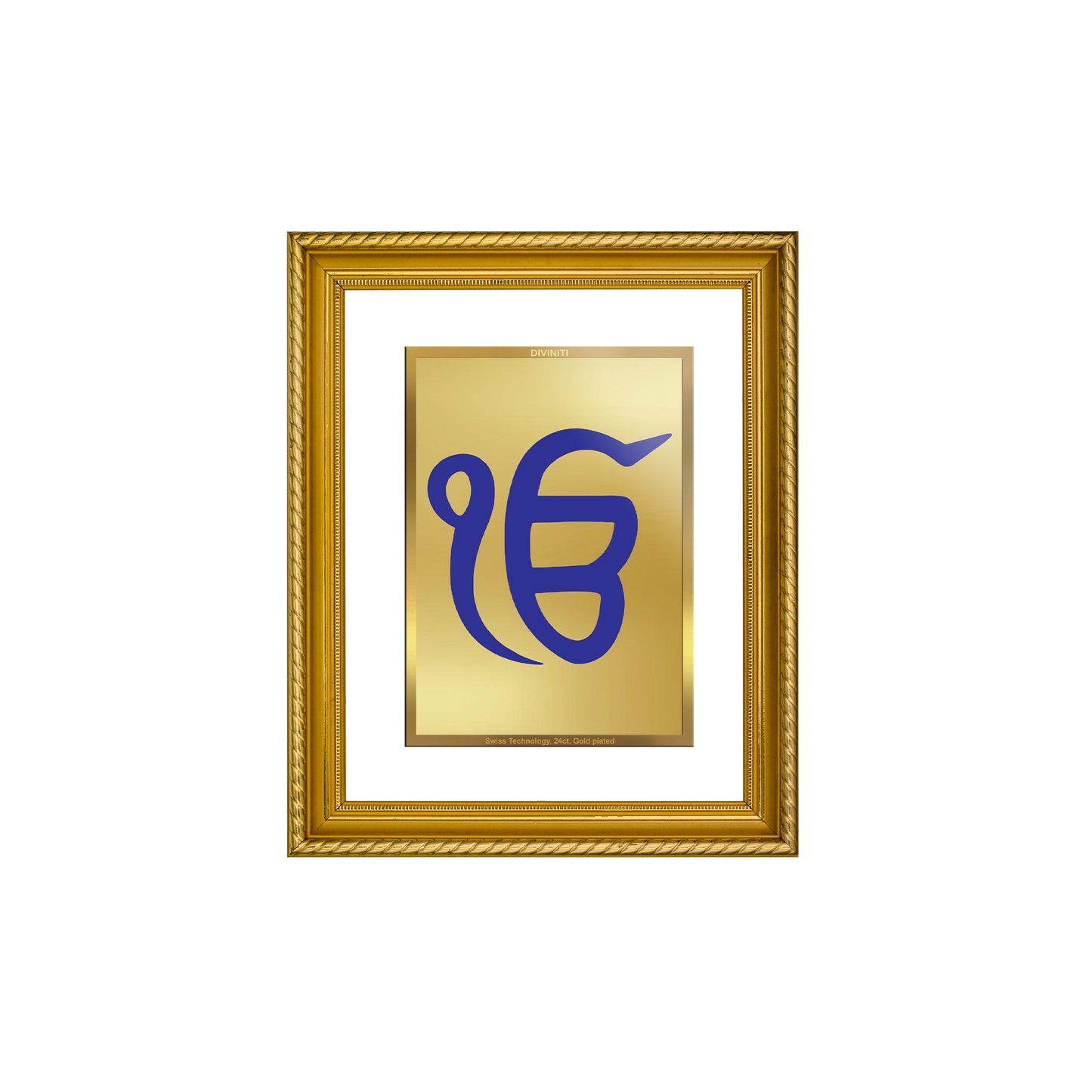 DIVINITI Ek Omkar Gold Plated Wall Photo Frame, Table Decor| DG Frame 056 Size 3 and 24K Gold Plated Foil (32.5 CM X 25.5 CM)