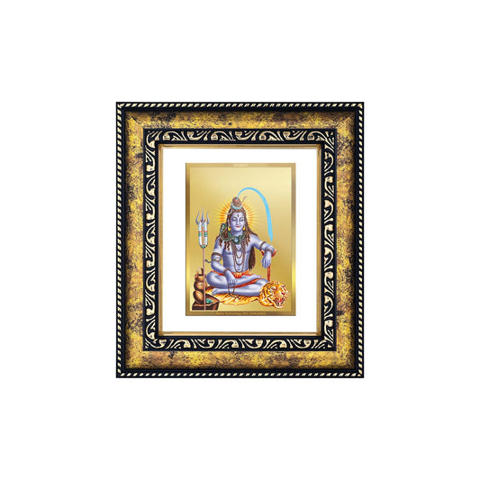 DIVINITI Shiva Gold Plated Wall Photo Frame, Table Decor| DG Frame 113 Size 2 and 24K Gold Plated Foil (23.5 CM X 19.5 CM)