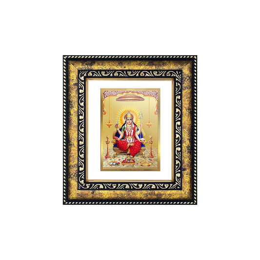 DIVINITI Santoshi Mata Gold Plated Wall Photo Frame, Table Decor| DG Frame 113 Size 2 and 24K Gold Plated Foil (23.5 CM X 19.5 CM)