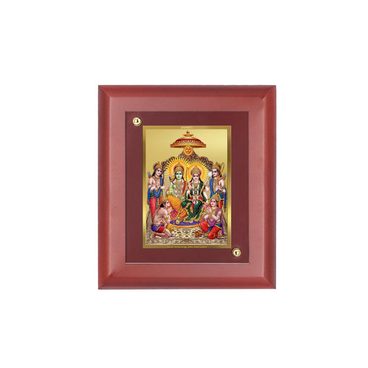 Diviniti 24K Gold Plated Ram Darbar Photo Frame For Home Decor, Table Decor, Wall Hanging Decor, Puja Room & Gift (16 CM X 20 CM)