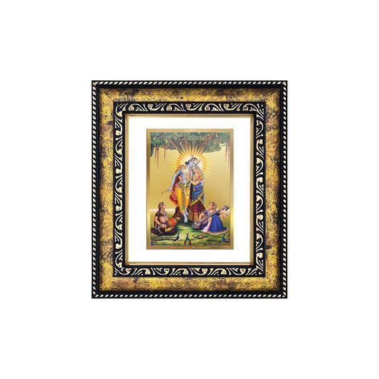 DIVINITI Radha Krishna Gold Plated Wall Photo Frame, Table Decor| DG Frame 113 Size 2 and 24K Gold Plated Foil (23.5 CM X 19.5 CM)