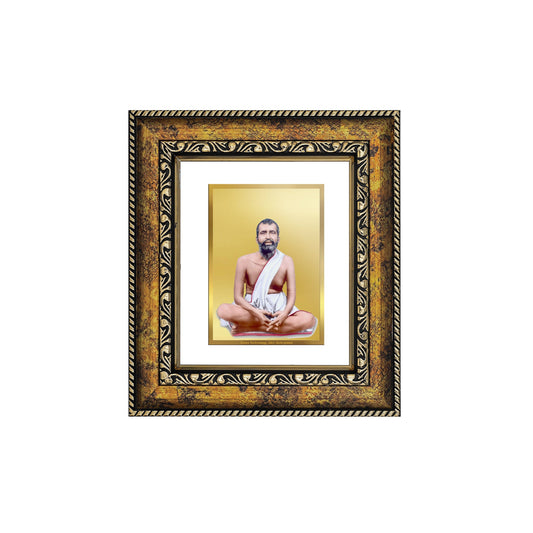 DIVINITI Ram Krishna Gold Plated Wall Photo Frame, Table Decor| DG Frame 113 Size 1 and 24K Gold Plated Foil (17.5 CM X 16.5 CM)