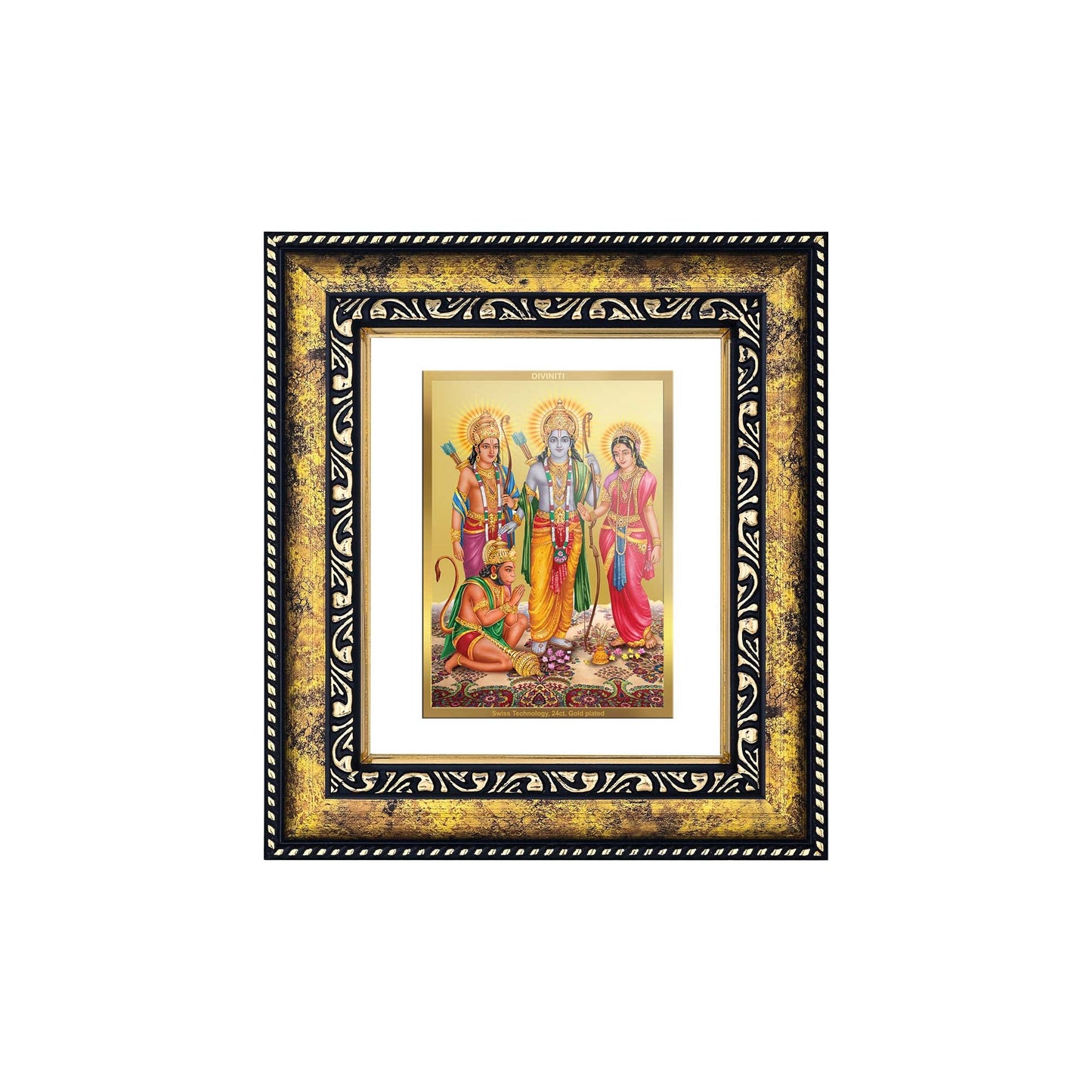 DIVINITI Ram Darbar Gold Plated Wall Photo Frame, Table Decor| DG Frame 113 Size 2 and 24K Gold Plated Foil (23.5 CM X 19.5 CM)