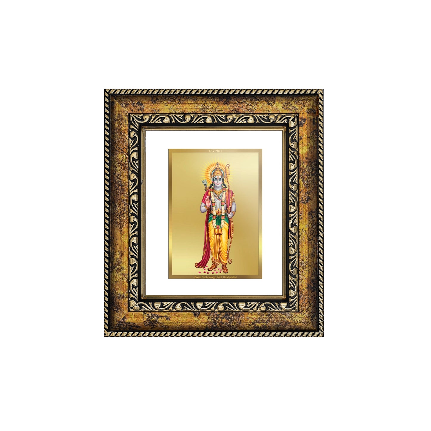 DIVINITI Ram Gold Plated Wall Photo Frame, Table Decor| DG Frame 113 Size 1 and 24K Gold Plated Foil (17.5 CM X 16.5 CM)