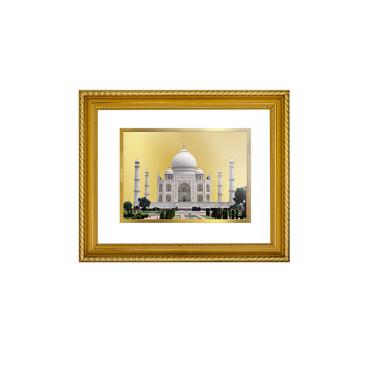 DIVINITI Taj Mahal Gold Plated Wall Photo Frame, Table Decor| DG Frame 056 Size 2.5 and 24K Gold Plated Foil (28 CM X 23 CM)