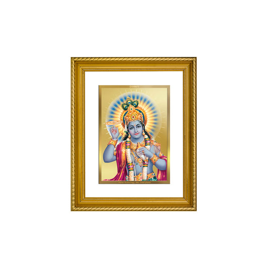 DIVINITI Vishnu Gold Plated Wall Photo Frame, Table Decor| DG Frame 056 Size 2.5 and 24K Gold Plated Foil (28 CM X 23 CM)