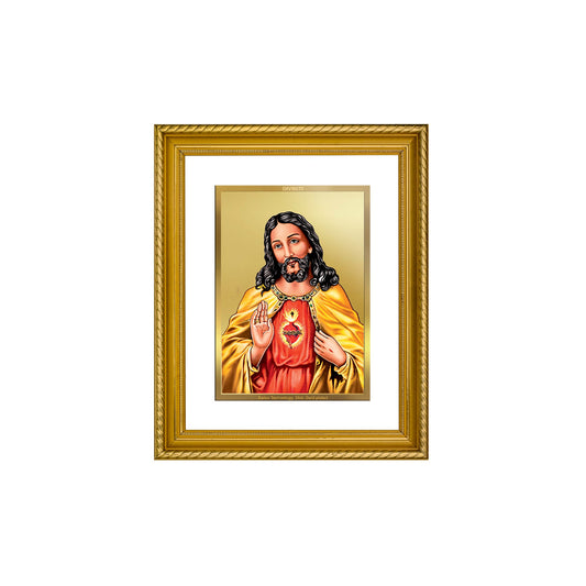 DIVINITI Jesus Gold Plated Wall Photo Frame, Table Decor| DG Frame 056 Size 2.5 and 24K Gold Plated Foil (28 CM X 23 CM)