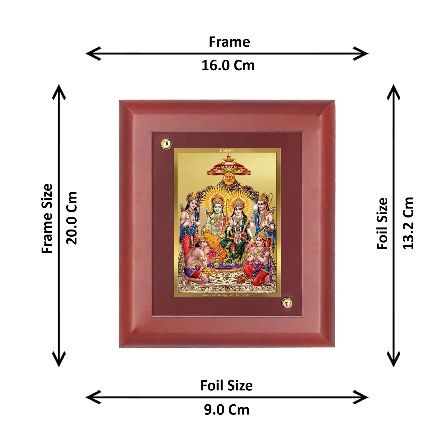 Diviniti 24K Gold Plated MDF Photo Frame For Home Decor, Table Tops, Puja Room, Gift