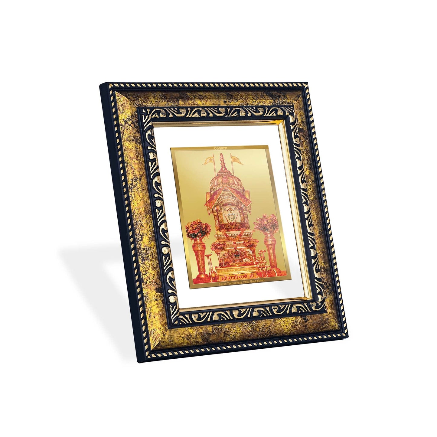 DIVINITI Rani Sati Gold Plated Wall Photo Frame, Table Decor| DG Frame 113 Size 2 and 24K Gold Plated Foil (23.5 CM X 19.5 CM)