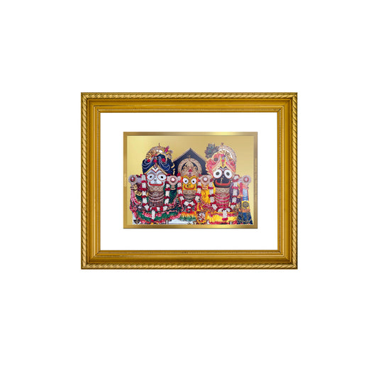 DIVINITI Jagannath Gold Plated Wall Photo Frame, Table Decor| DG Frame 056 Size 2.5 and 24K Gold Plated Foil (28 CM X 23 CM)