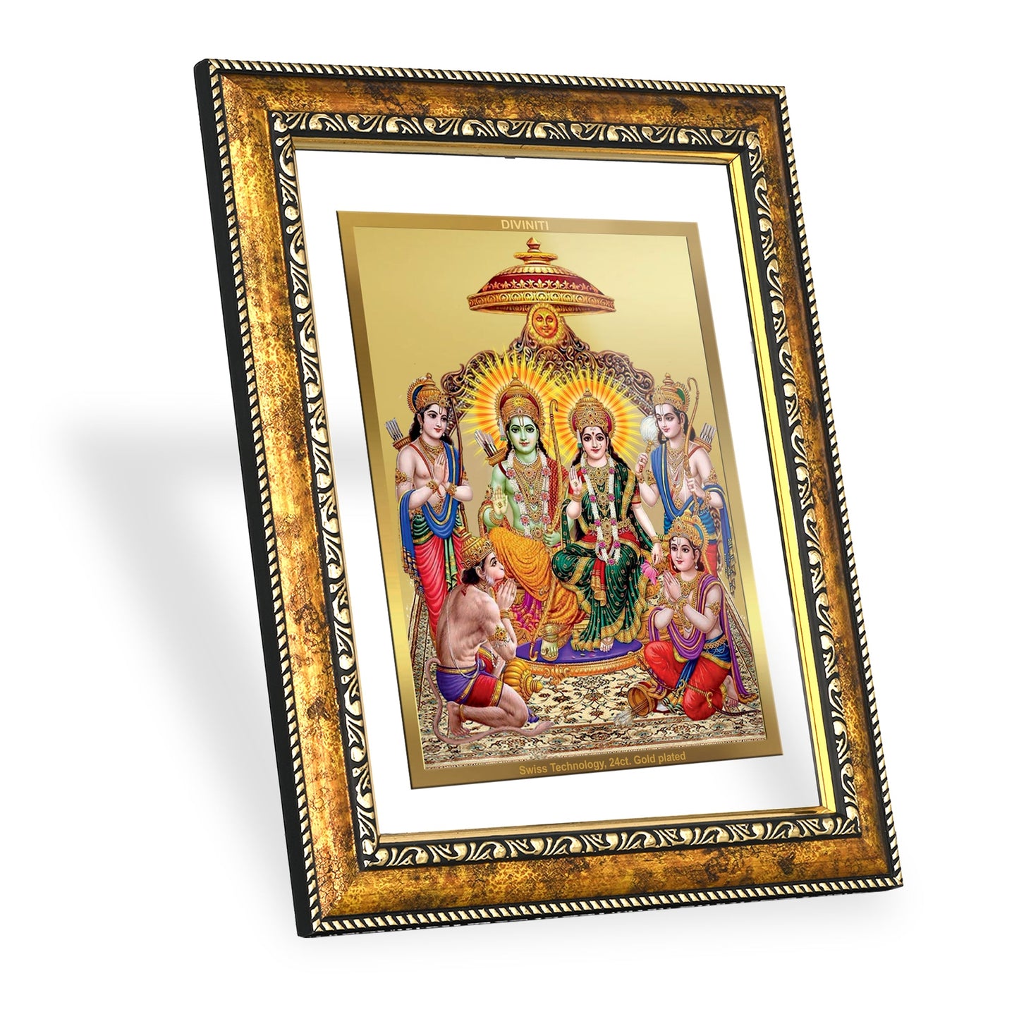 DIVINITI Ram Darbar Gold Plated Wall Photo Frame, Table Decor| DG Frame 113 Size 2.5 and 24K Gold Plated Foil (29 CM X 23.7 CM)