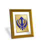 DIVINITI Khanda Sahib Gold Plated Wall Photo Frame, Table Decor| DG Frame 056 Size 2.5 and 24K Gold Plated Foil| Religious Photo Frame, Gifts Items (28 CM X 23 CM)