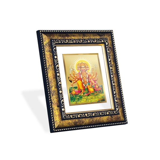 DIVINITI Panchmukhi Hanuman Gold Plated Wall Photo Frame, Table Decor| DG Frame 113 Size 2 and 24K Gold Plated Foil (23.5 CM X 19.5 CM)