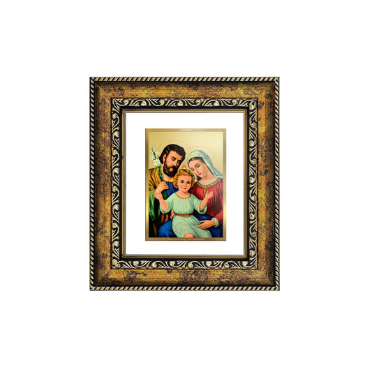 DIVINITI Holy Family Gold Plated Wall Photo Frame, Table Decor| DG Frame 113 Size 1 and 24K Gold Plated Foil (17.5 CM X 16.5 CM)