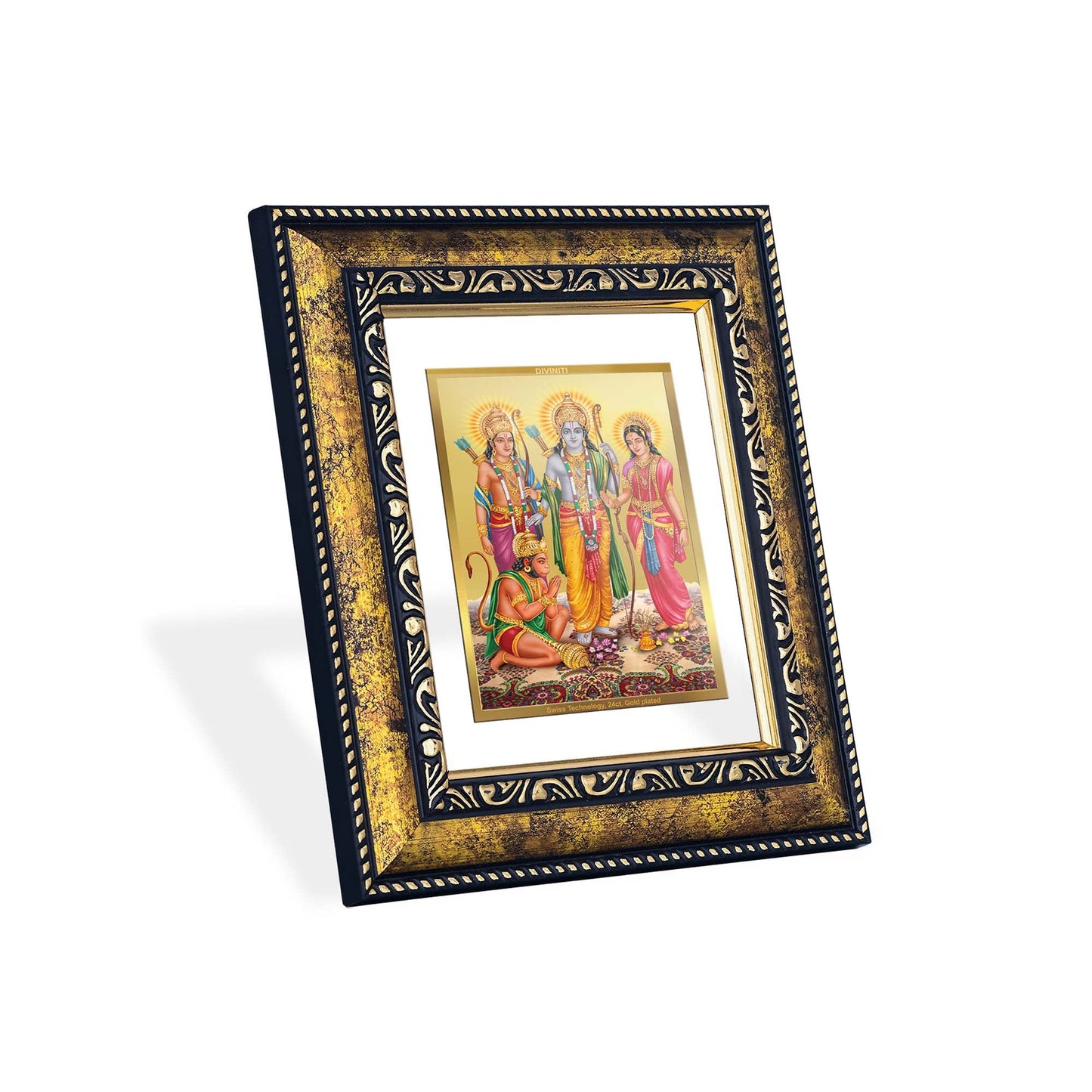 DIVINITI Ram Darbar Gold Plated Wall Photo Frame, Table Decor| DG Frame 113 Size 2 and 24K Gold Plated Foil (23.5 CM X 19.5 CM)