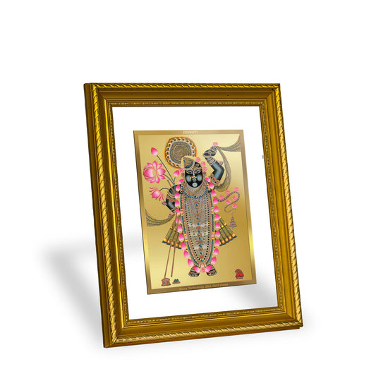 DIVINITI Shrinathji Gold Plated Wall Photo Frame, Table Decor| DG Frame 056 Size 2.5 and 24K Gold Plated Foil (28 CM X 23 CM)