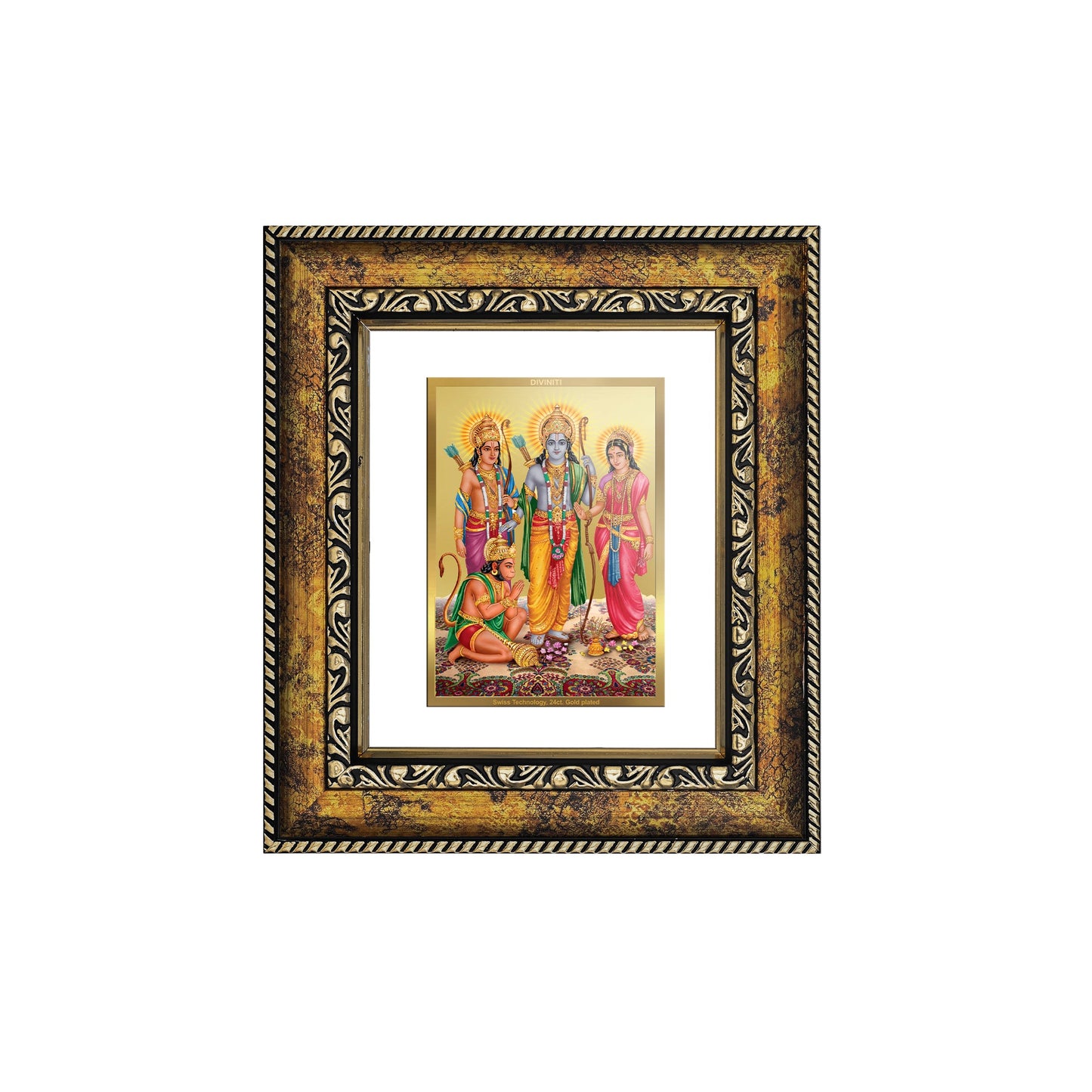 DIVINITI Ram Darbar Gold Plated Wall Photo Frame, Table Decor| DG Frame 113 Size 1 and 24K Gold Plated Foil (17.5 CM X 16.5 CM)