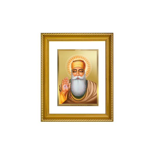 DIVINITI Guru Nanak Gold Plated Wall Photo Frame, Table Decor| DG Frame 056 Size 3 and 24K Gold Plated Foil (32.5 CM X 25.5 CM)