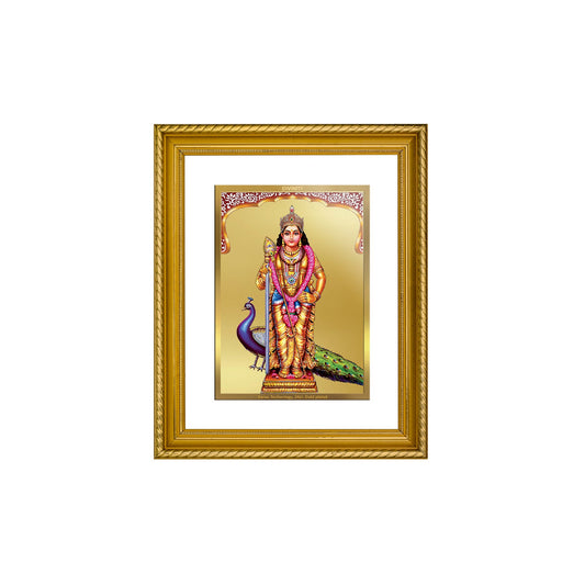 DIVINITI Murugan Gold Plated Wall Photo Frame, Table Decor| DG Frame 056 Size 2.5 and 24K Gold Plated Foil (28 CM X 23 CM)