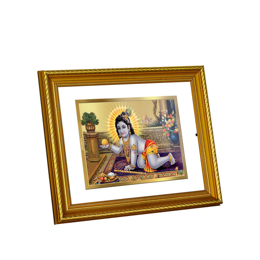 DIVINITI Laddu Gopal Gold Plated Wall Photo Frame, Table Decor| DG Frame 056 Size 2.5 and 24K Gold Plated Foil (28 CM X 23 CM)