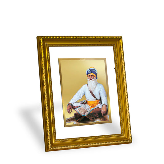 DIVINITI Baba Deep Singh Gold Plated Wall Photo Frame, Table Decor| DG Frame 056 Size 3 and 24K Gold Plated Foil (32.5 CM X 25.5 CM)