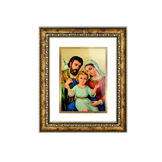 DIVINITI Holy Family Gold Plated Wall Photo Frame, Table Decor| DG Frame 113 Size 3 and 24K Gold Plated Foil (33.3 CM X 26 CM)