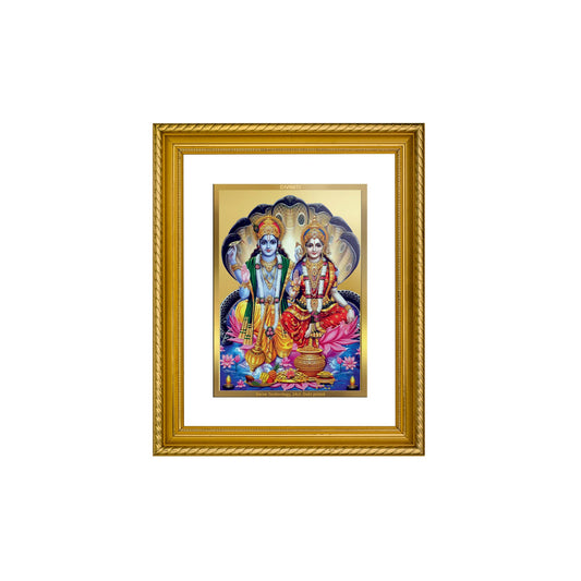 DIVINITI Vishnu Lakshmi Gold Plated Wall Photo Frame, Table Decor| DG Frame 056 Size 2.5 and 24K Gold Plated Foil (28 CM X 23 CM)