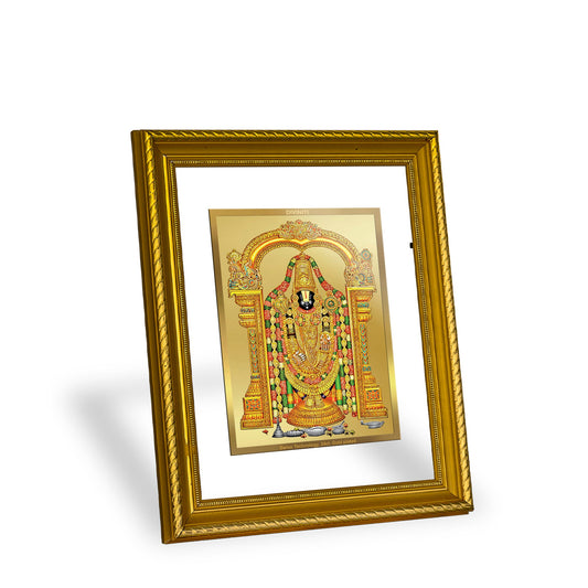 DIVINITI Tirupati Balaji Gold Plated Wall Photo Frame, Table Decor| DG Frame 056 Size 2.5 and 24K Gold Plated Foil (28 CM X 23 CM)