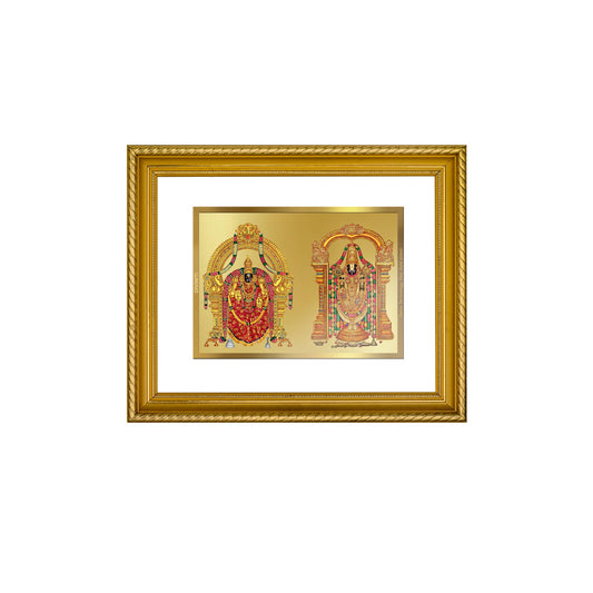 DIVINITI Padmavati & Balaji Gold Plated Wall Photo Frame, Table Decor| DG Frame 056 Size 2.5 and 24K Gold Plated Foil (28 CM X 23 CM)