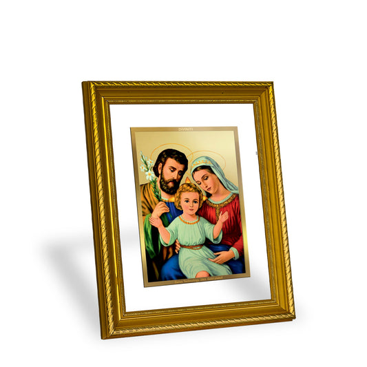 DIVINITI Holy Family Gold Plated Wall Photo Frame, Table Decor| DG Frame 056 Size 3 and 24K Gold Plated Foil (32.5 CM X 25.5 CM)