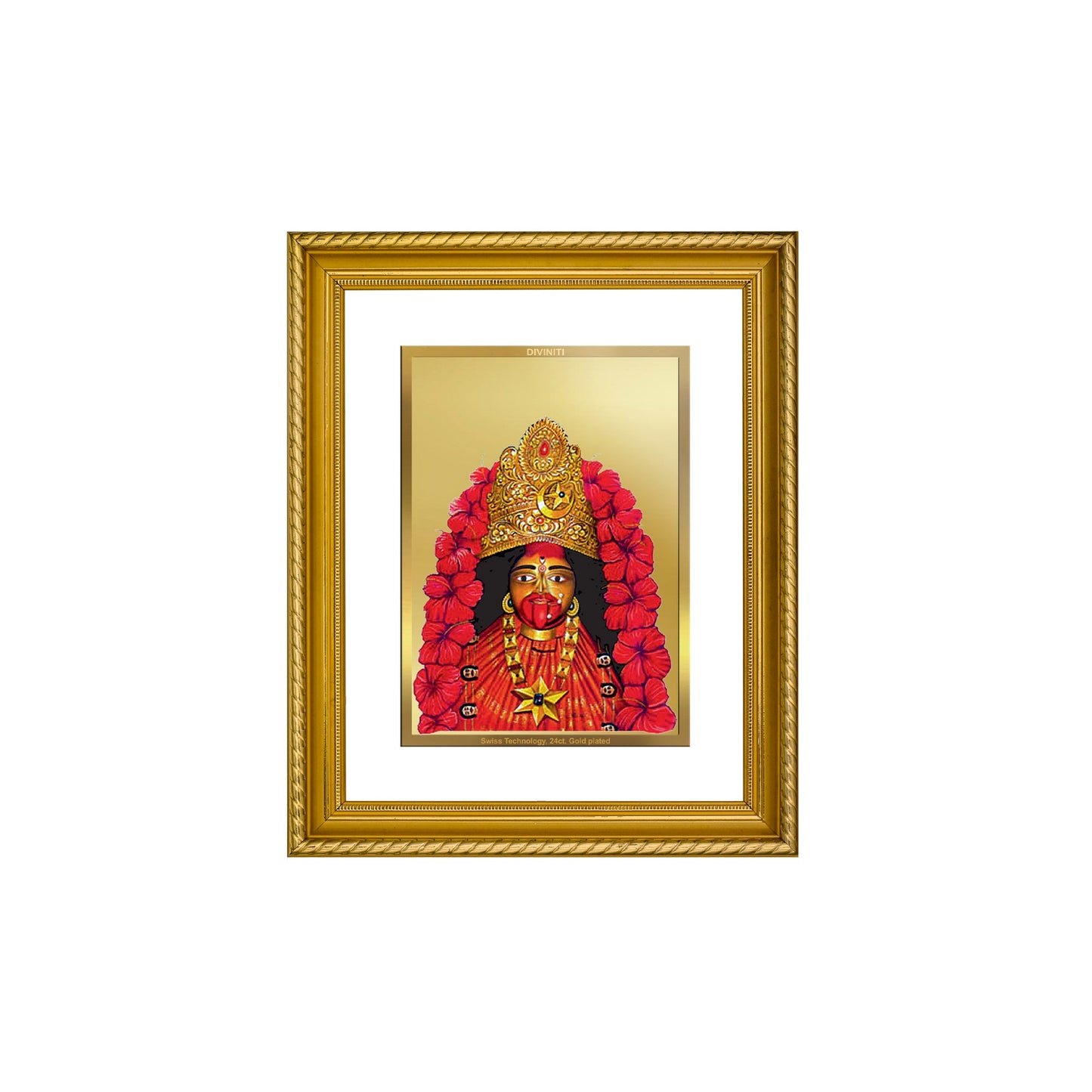 DIVINITI Maa Tara Gold Plated Wall Photo Frame, Table Decor| DG Frame 056 Size 2.5 and 24K Gold Plated Foil (28 CM X 23 CM)