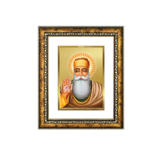 DIVINITI Guru Nanak Gold Plated Wall Photo Frame, Table Decor| DG Frame 113 Size 3 and 24K Gold Plated Foil (33.3 CM X 26 CM)