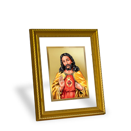 DIVINITI Jesus Gold Plated Wall Photo Frame, Table Decor| DG Frame 056 Size 2.5 and 24K Gold Plated Foil (28 CM X 23 CM)