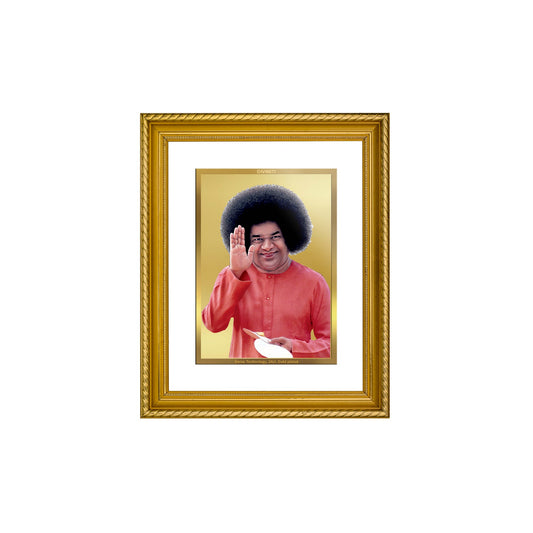 DIVINITI Satya Sai Gold Plated Wall Photo Frame, Table Decor| DG Frame 056 Size 3 and 24K Gold Plated Foil (28 CM X 23 CM)