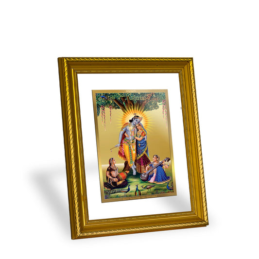 DIVINITI Radha Krishna Gold Plated Wall Photo Frame, Table Decor| DG Frame 056 Size 2.5 and 24K Gold Plated Foil (28 CM X 23 CM)