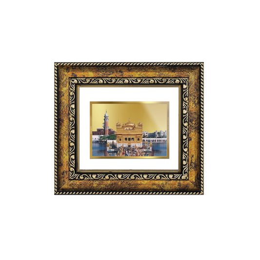 DIVINITI Golden Temple Gold Plated Wall Photo Frame, Table Decor| DG Frame 113 Size 1 and 24K Gold Plated Foil (17.5 CM X 16.5 CM)