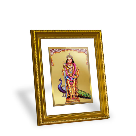 DIVINITI Murugan Gold Plated Wall Photo Frame, Table Decor| DG Frame 056 Size 2.5 and 24K Gold Plated Foil (28 CM X 23 CM)