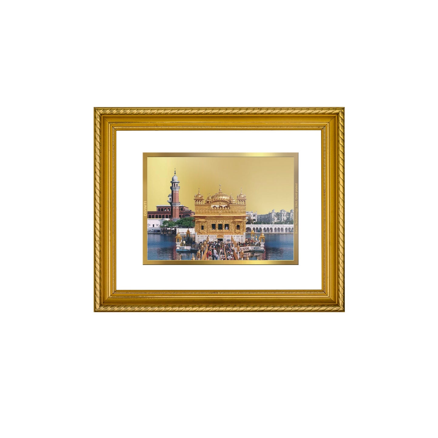 DIVINITI Golden Temple Gold Plated Wall Photo Frame, Table Decor| DG Frame 056 Size 2.5 and 24K Gold Plated Foil (28 CM X 23 CM)