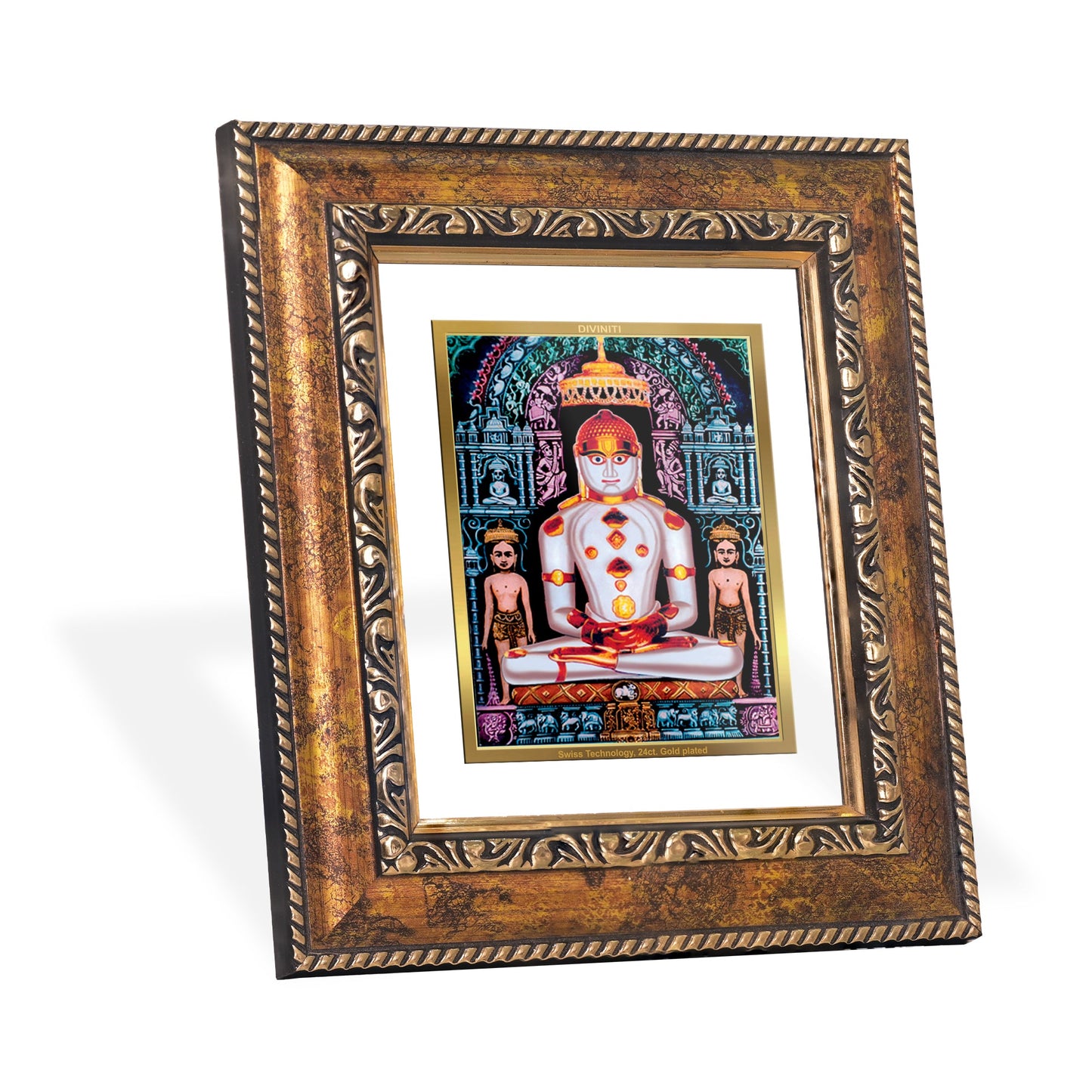 DIVINITI Adinath Gold Plated Wall Photo Frame, Table Decor| DG Frame 113 Size 1 and 24K Gold Plated Foil (17.5 CM X 16.5 CM)