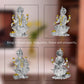 Diviniti 999 Silver Plated Lakshmi Mata Idol for Home Decor Showpiece (17X12CM)