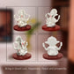 DIVINITI 999 Silver Plated Four Hands Lord Ganesha Idol For Car Dashboard, Home Decor, Table (6 X 6 CM)