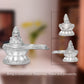 Diviniti 999 Silver Plated Shiva Lingam Idol for Home Decor Showpiece (12X15CM)