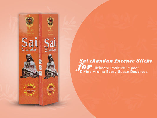 Diviniti Sai Chandan Incense Sticks| Incense Stick with Natural Fragrance| Sai Chandan Fragrance for Long-Lasting Aroma| Charcoal Free, 100% Natural (25GM X 12)