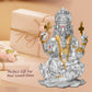 Diviniti 999 Silver Plated Ganesha Idol for Home Decor Showpiece (18 X 11.5 CM)