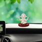 DIVINITI 999 Silver Plated Four Hands Lord Ganesha Idol For Car Dashboard, Home Decor, Table (6 X 6 CM)