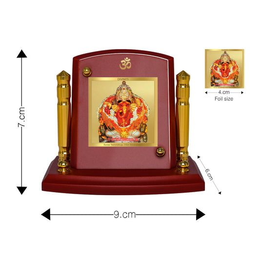 Diviniti 24K Gold Plated Siddhivinayak For Car Dashboard, Home Decor, Table, Puja (7 x 9 CM)