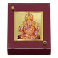 Diviniti 24K Gold Plated Dagdusheth Ganpati Frame For Car Dashboard & Home Decor Showpiece (5.5 x 6.5 CM)